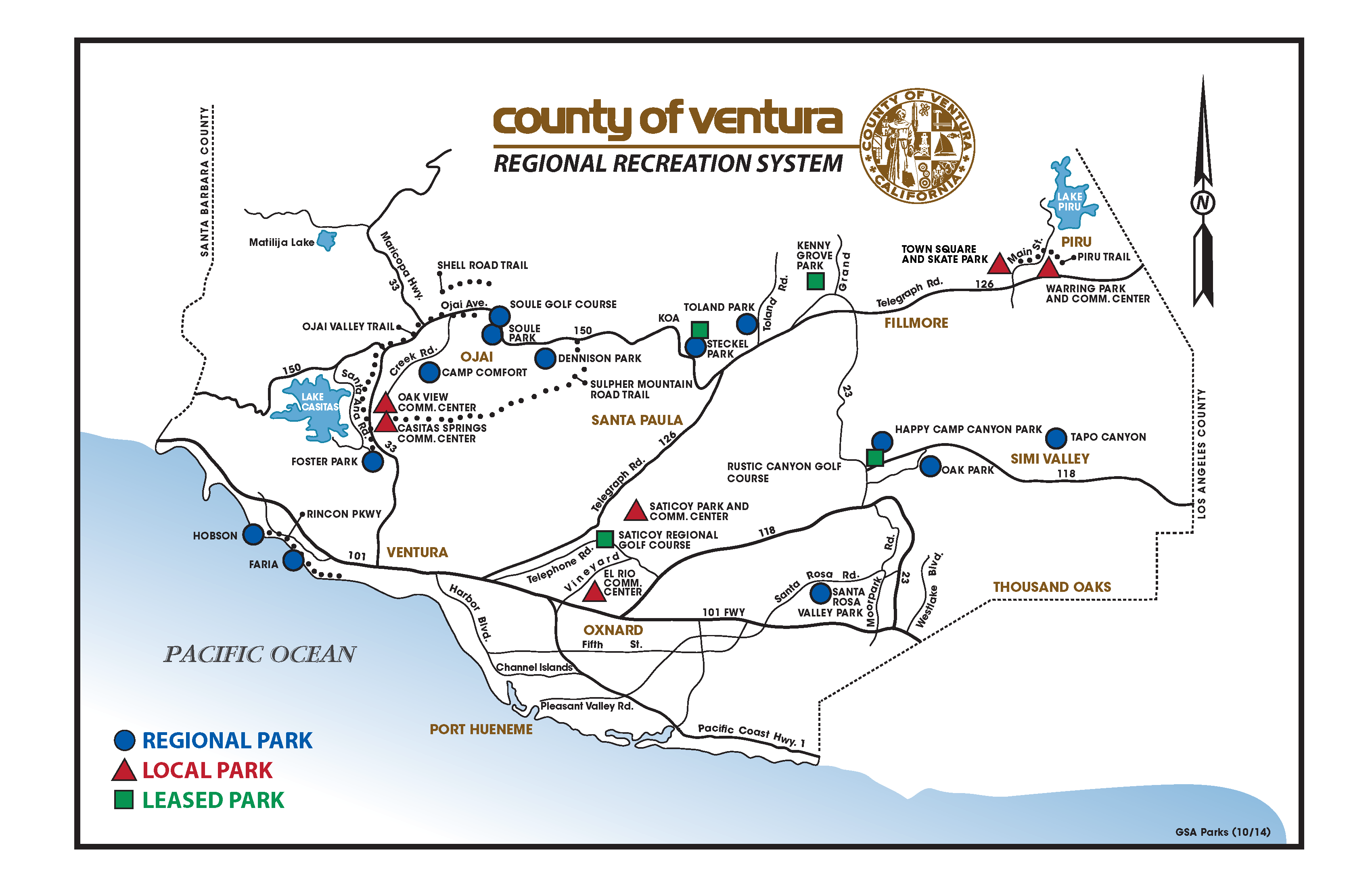 map of ventura california Parks System Map Ventura County map of ventura california